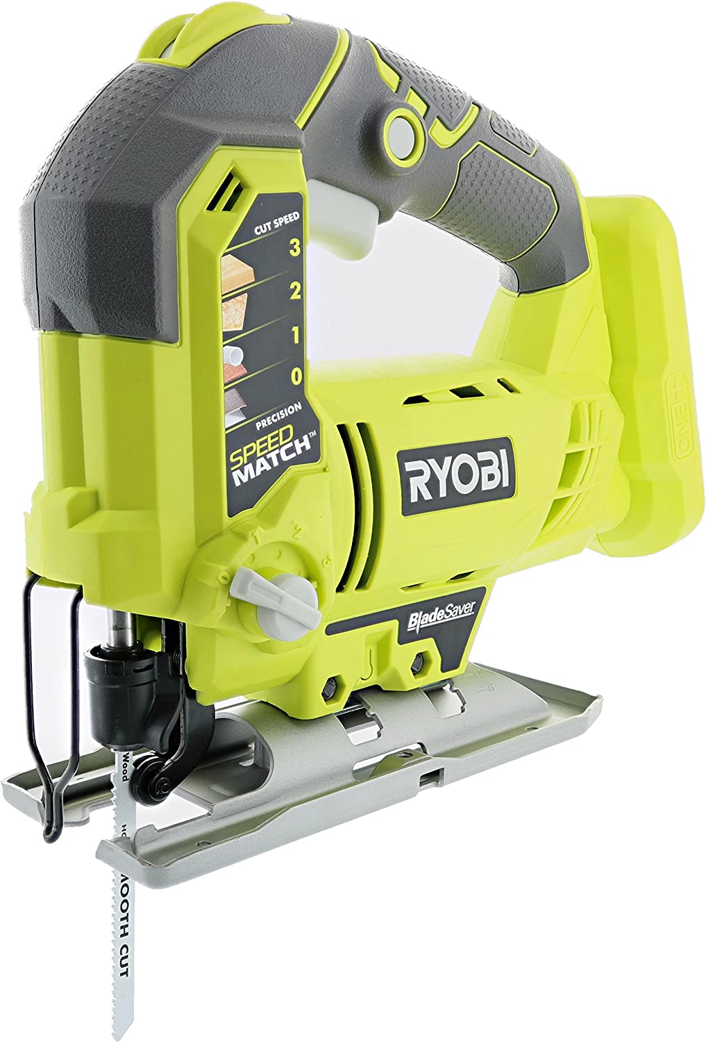 RYOBI One+ P5231 18V Lithium Ion Cordless Orbital T-Shaped 3,000 SPM Jigsaw (Battery Not Included, Power Tool and T-Shaped Wood Cutting Blade Only)