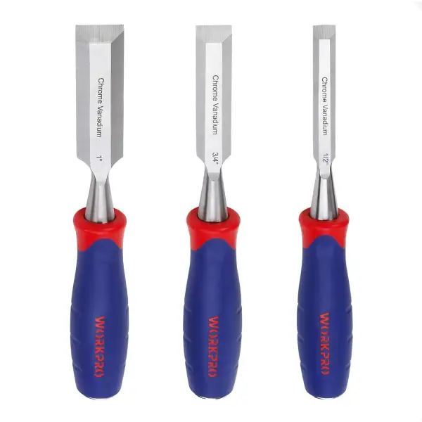 WORKPRO 3-piece Wood Chisel Set, Cr-V Construction